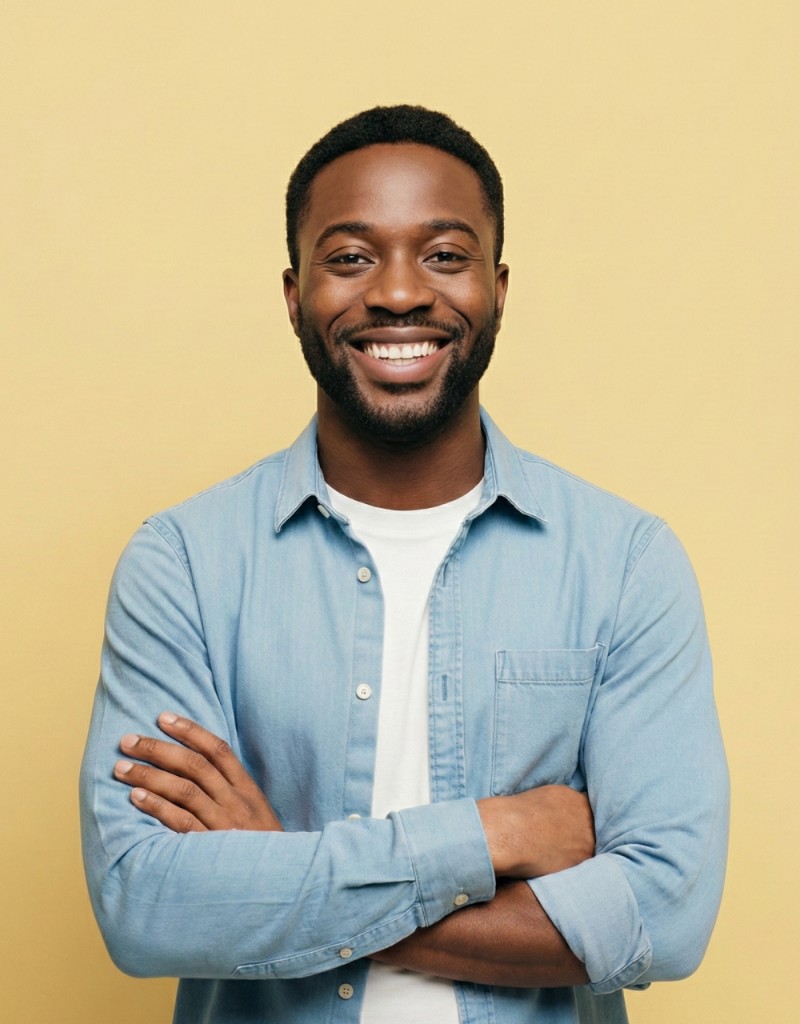 Creative strategist smiling with arms crossed