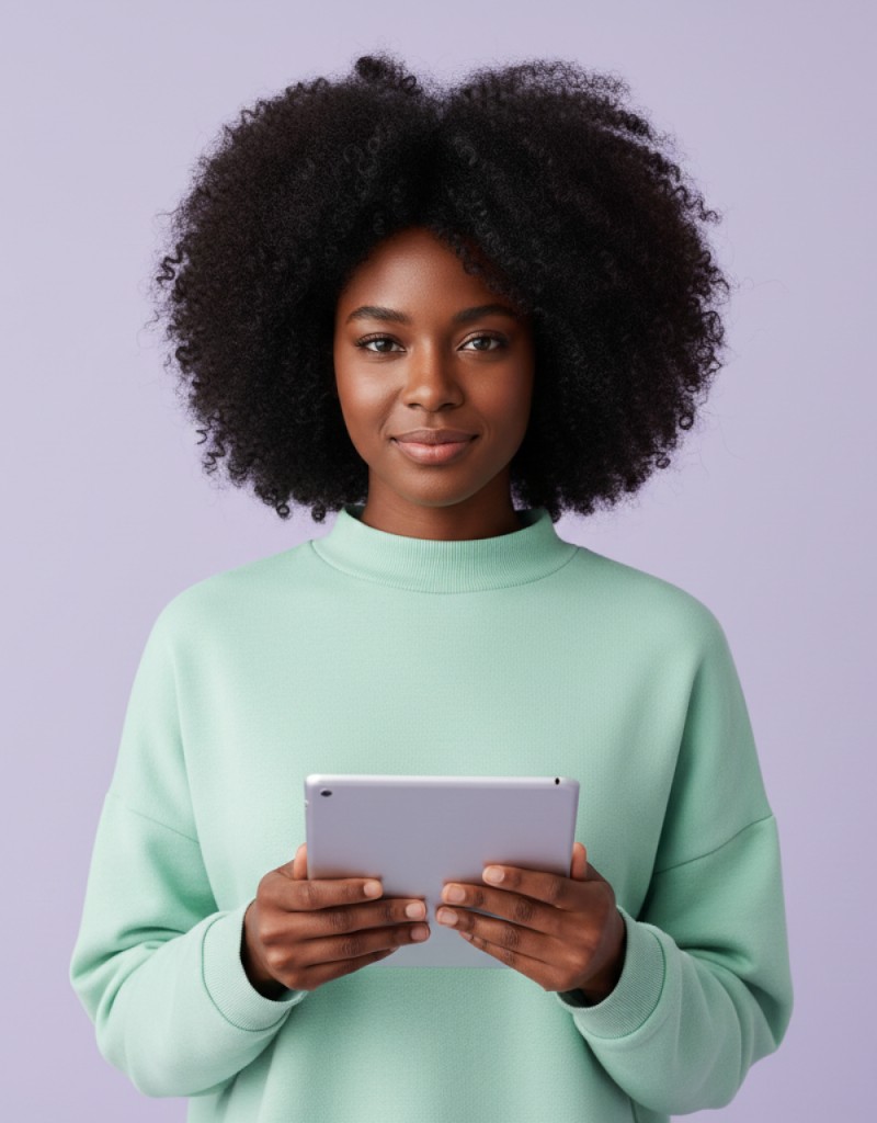 Marketing strategist reviewing campaign insights on a tablet